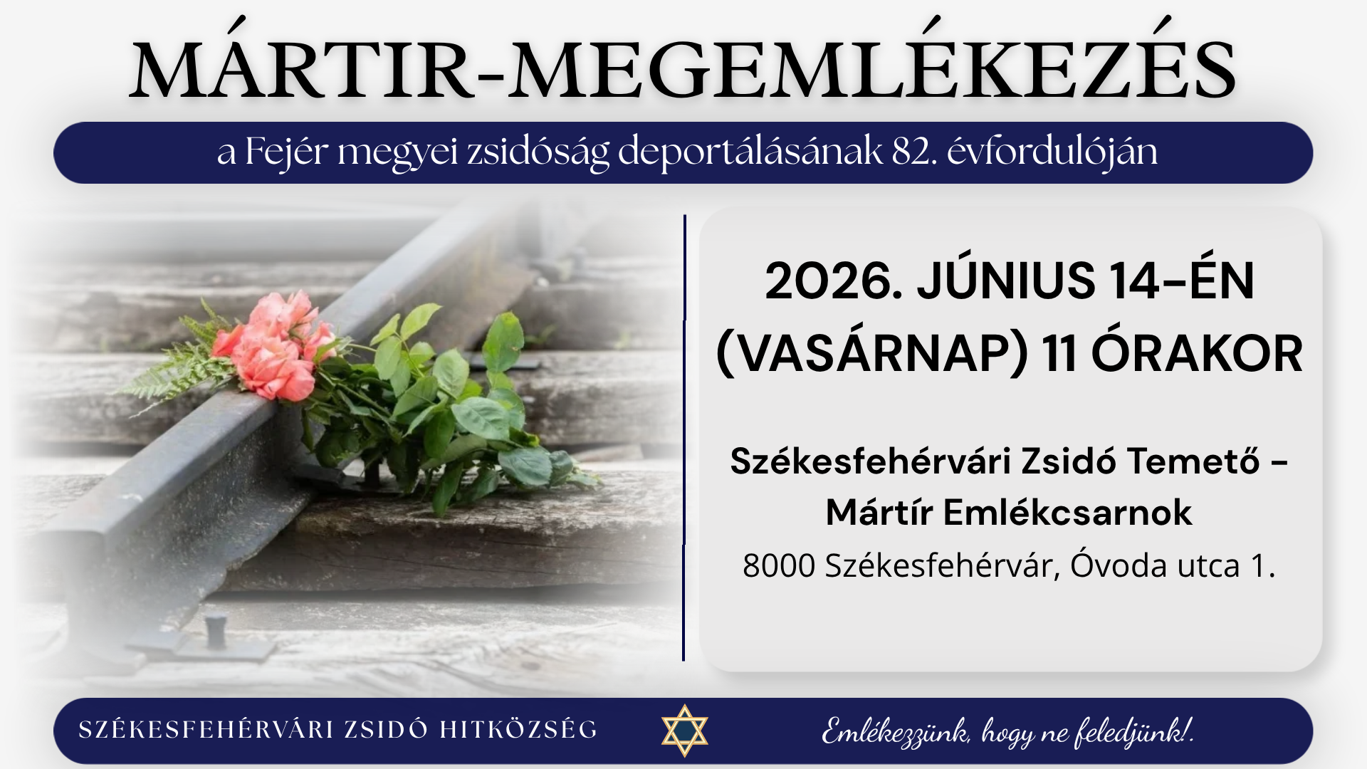 Mártír-megemlékezés – a Fejér megyei zsidóság deportálásának 82. évfordulóján